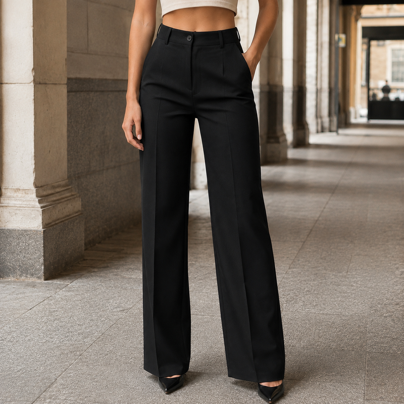 Wide-Leg Trousers Tailored High-Waisted