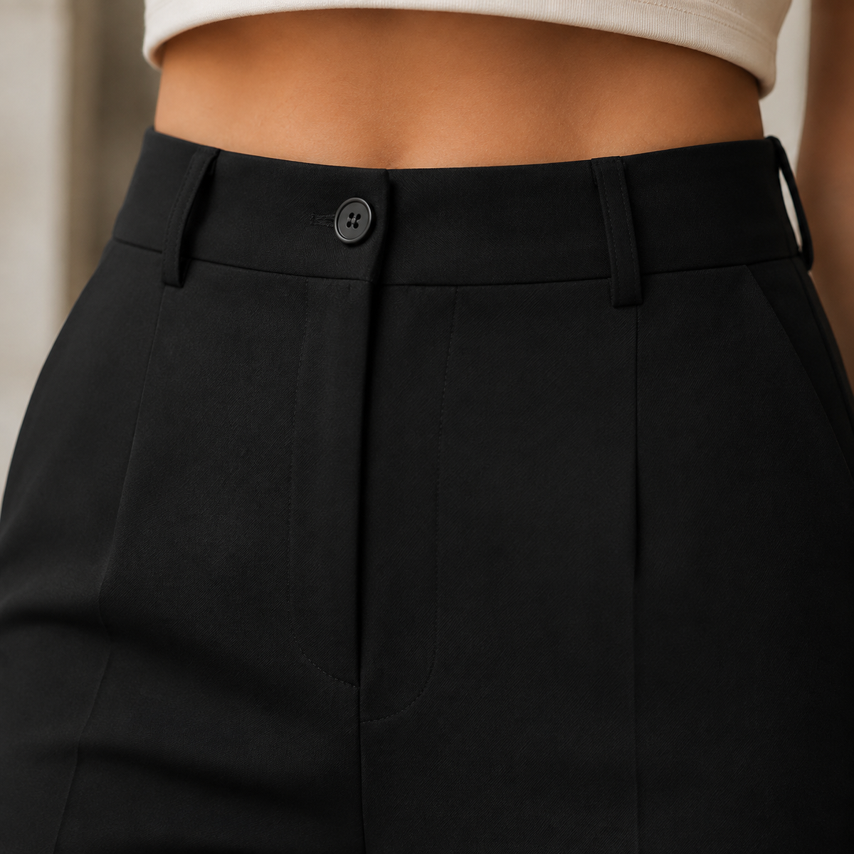 Wide-Leg Trousers Tailored High-Waisted