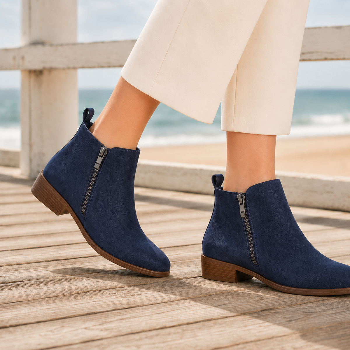 Ankle Boots Faux Leather Side-Zip — view 6