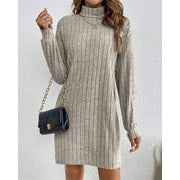 Mini Sweater Dress Ribbed Knit Turtleneck — view 4